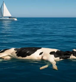 Vacas flotantes en el Mediterráneo: misterio real
