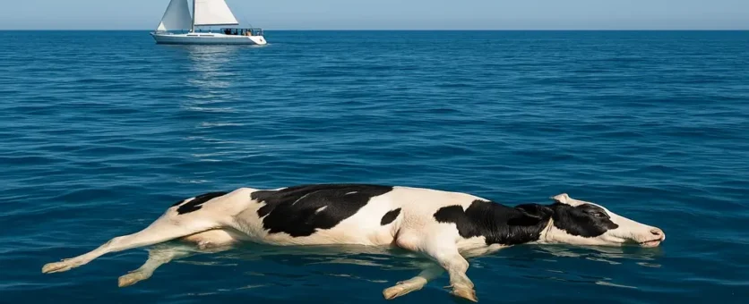 Vacas flotantes en el Mediterráneo: misterio real