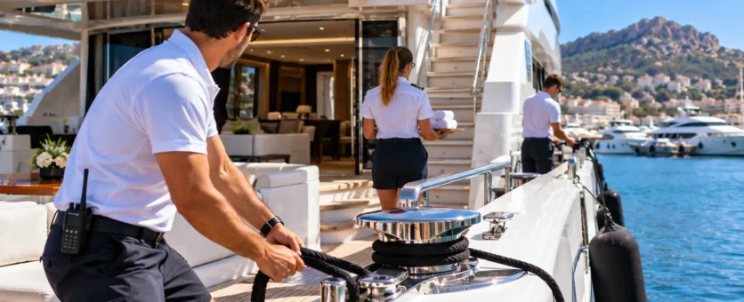 Trabajos en un superyate: puestos y departamentos a bordo